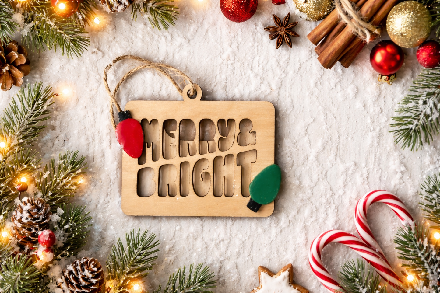 “Merry & Bright” Christmas Gift Card Holder Ornament