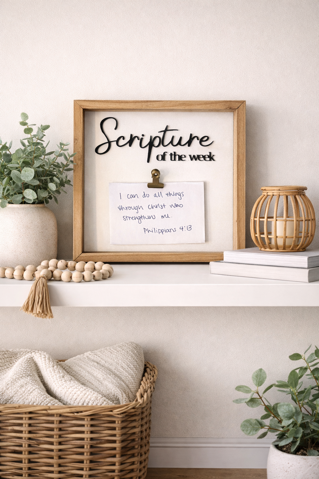 Scripture of the Week Framed Sign | Faith-Inspired Home Décor
