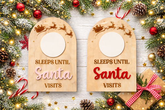 “Sleeps Until Santa Visits” Christmas Countdown