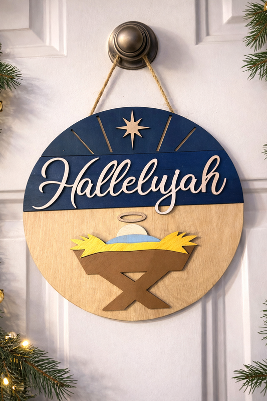 “Hallelujah” Nativity Door Hanger