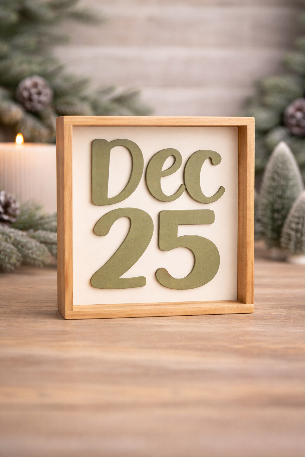 “Dec 25” Christmas Framed Sign