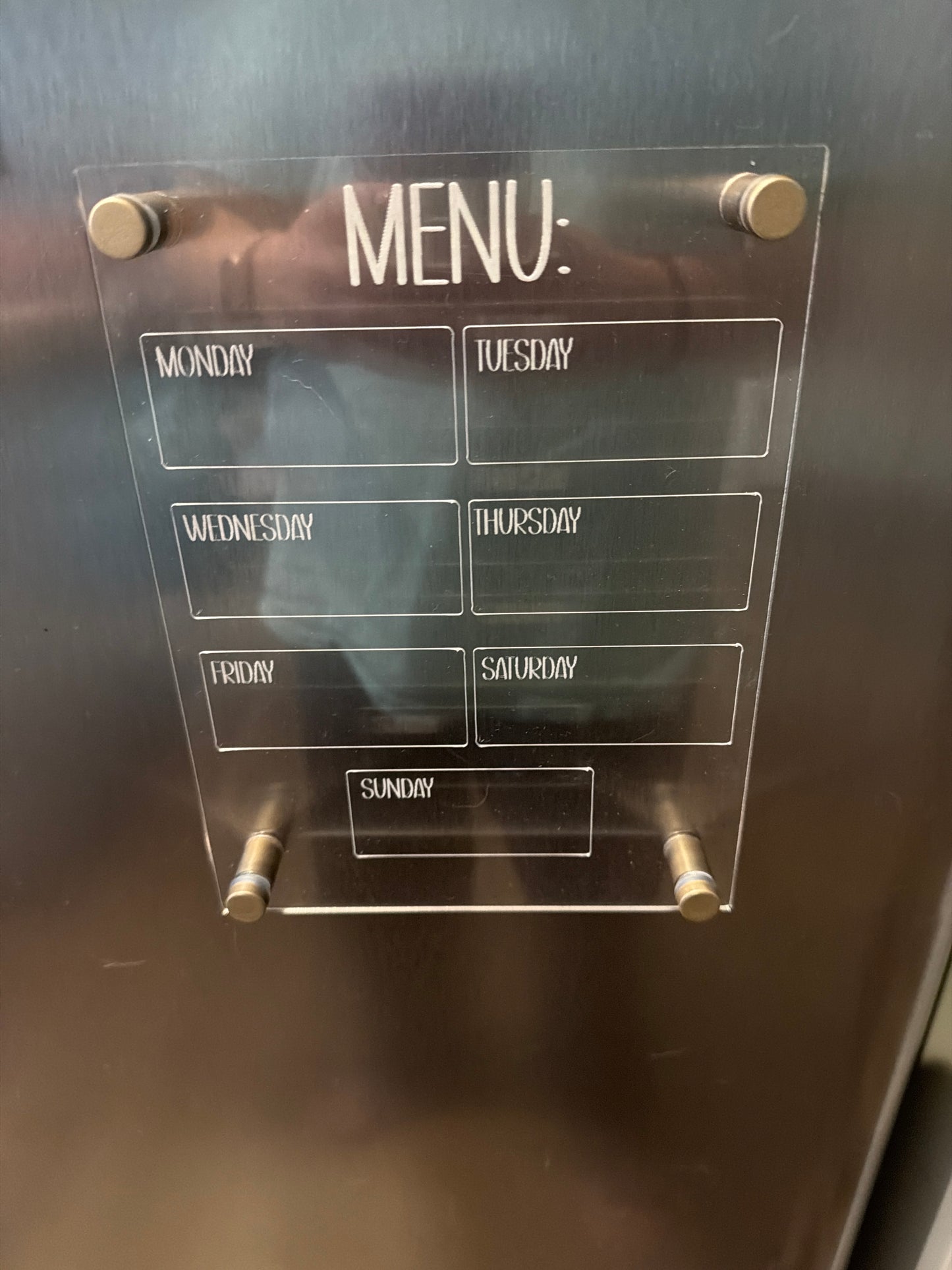 Acrylic Weekly Menu Board | Reusable Meal Planner