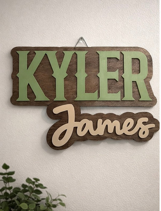 Personalized Nursery Name Sign | Custom Wooden Baby Name Wall Decor