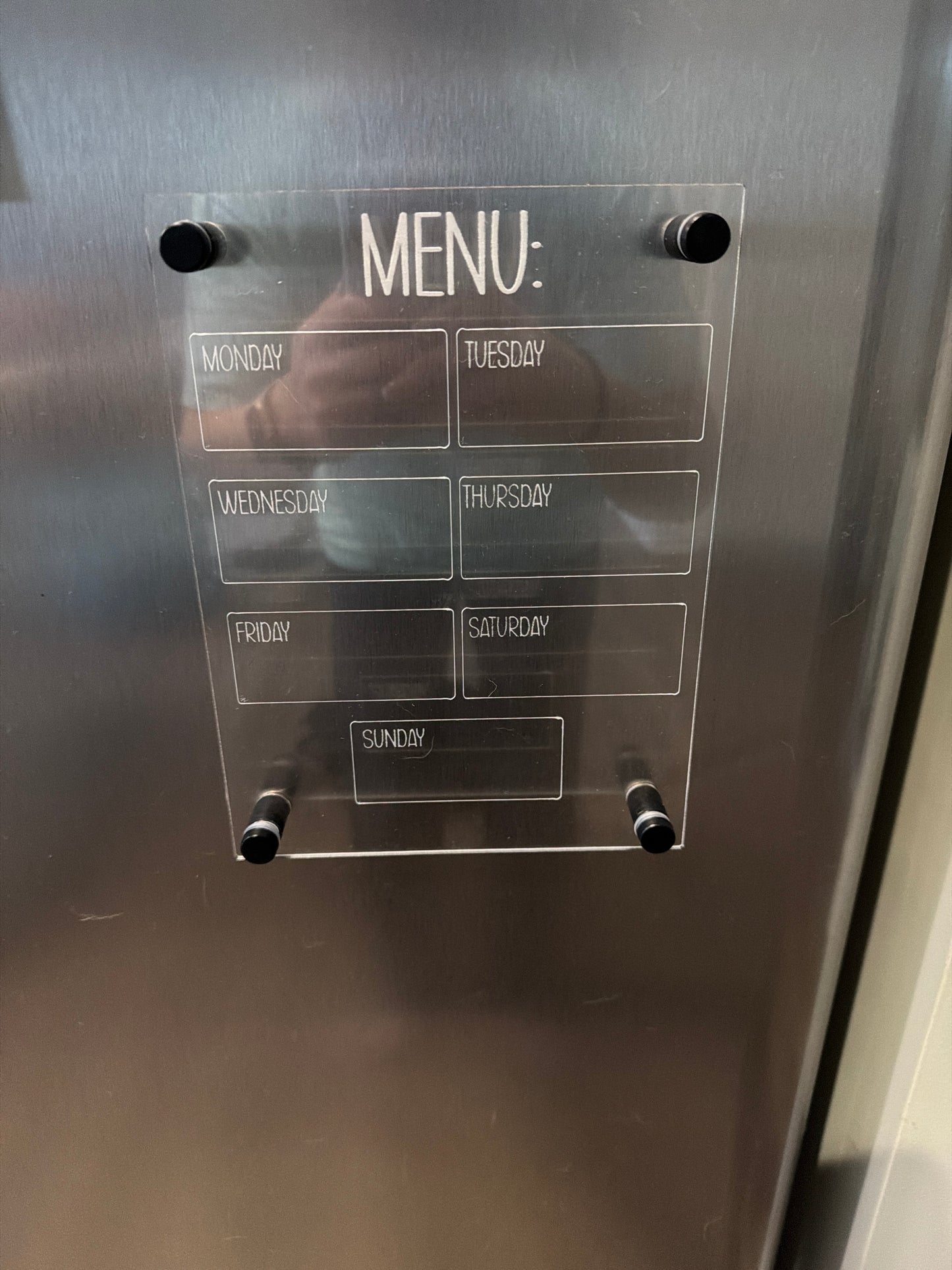 Acrylic Weekly Menu Board | Reusable Meal Planner